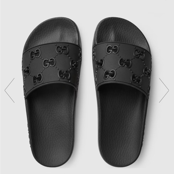 Gucci Shoes Gucci Logo Rubber Slides Poshmark